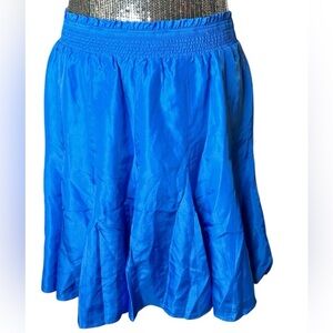 New Banana Republic silk mini skirt size 4 blue ruffle